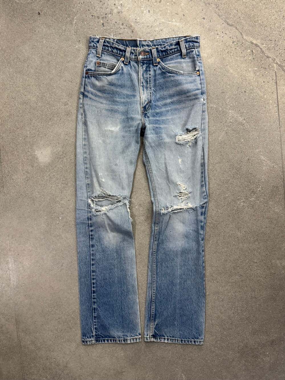 Vintage Faded & Distressed Levi’s 517 Orange Tab Jeans - 30”